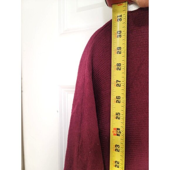 MICHAEL KORDS Women's Long Sleeve Burgundy Sweater With Back Zipper Closure - Picture 6 of 11